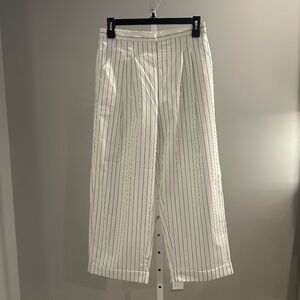 ERES PARIS (owned by Chanel) Beautiful Pinstripe Cuff Pants Sz M/L NWT $575!!